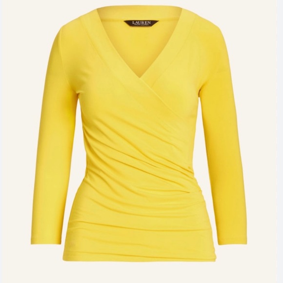 Lauren Ralph Lauren LOT of 4 Striped Solid Tops Black White Yellow Size Large L - Picture 6 of 15